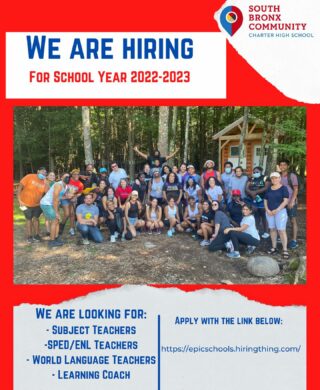 Look at this incredible group of educators! If you are someone or know someone who believes that all students deserve a supportive and responsive learning environment, then click the link in our bio to apply for one of our open positions for then 2022-2023 school year!

#hiring #educators #community #projectbasedlearning #culturallyresponsiveteaching #socialjusticeeducation