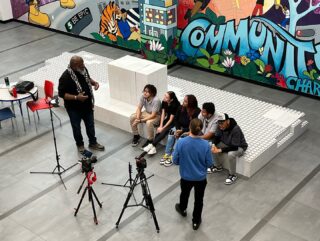 Big shout out to our 10th grade students and staff who are closing out their collaboration with @museumofcityny ! Here is some BTS of their interview footage. Stay tuned for the final video that we’ll be presenting at the NYC Museum Educator's Roundtable on 5/16!
